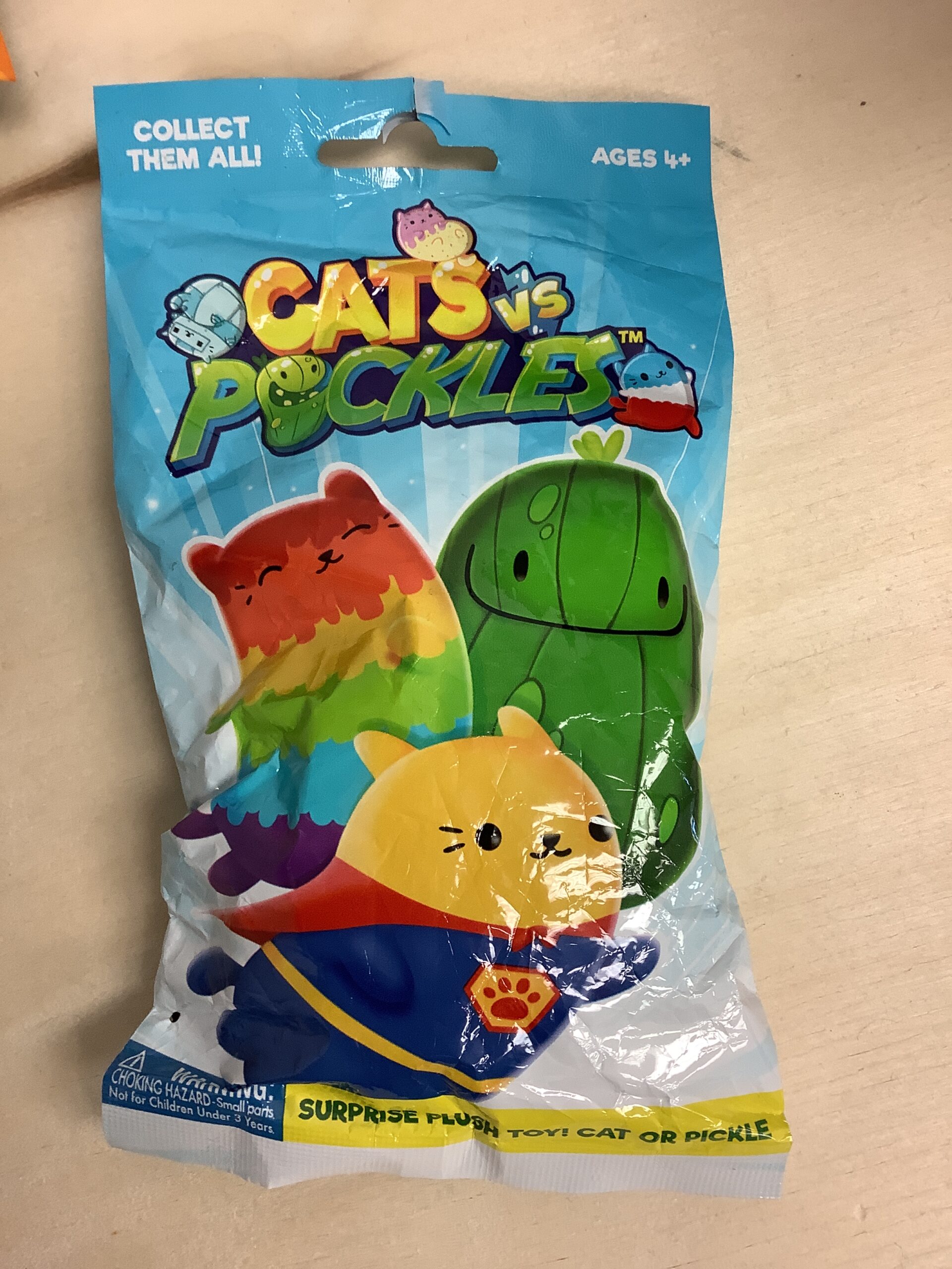 Cats plush bean toy in blue wave classic design