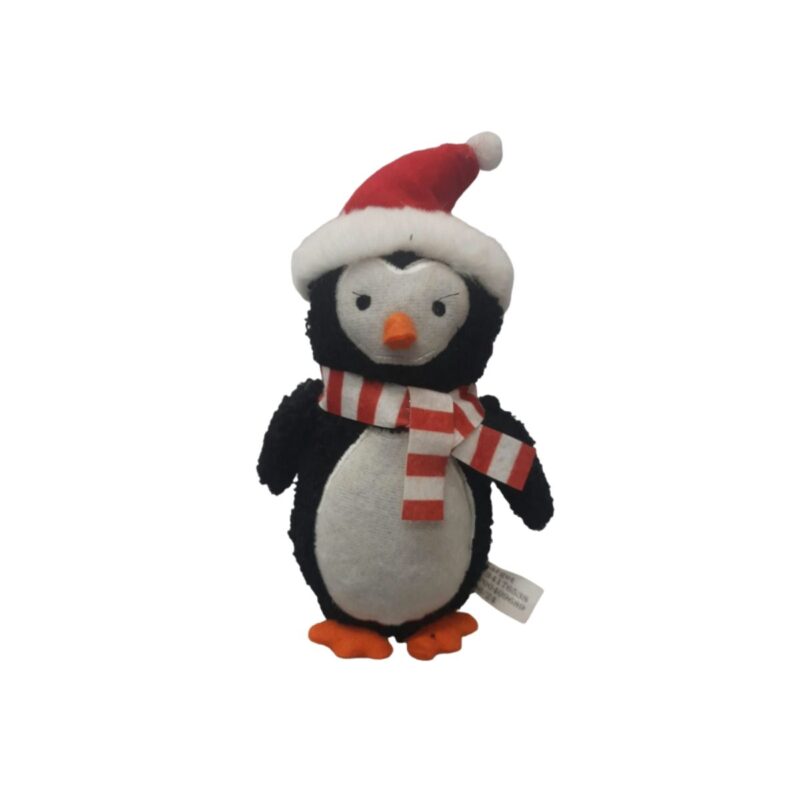 Plush plush penguin in festive holiday design