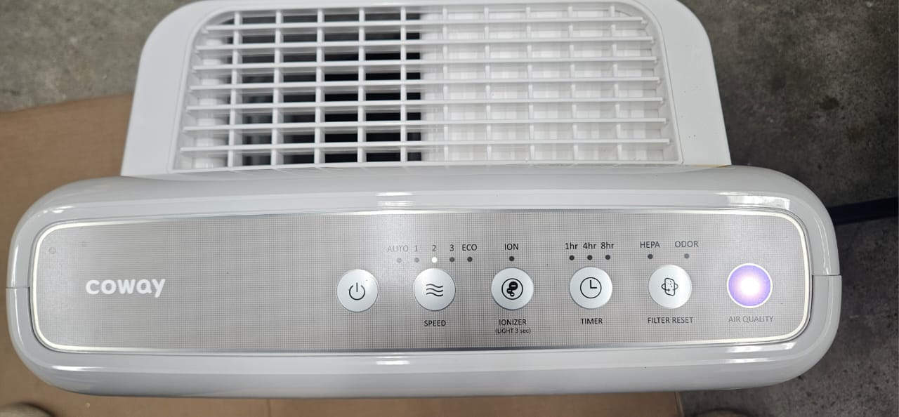 Coway true hepa purifier in white with clean modern design