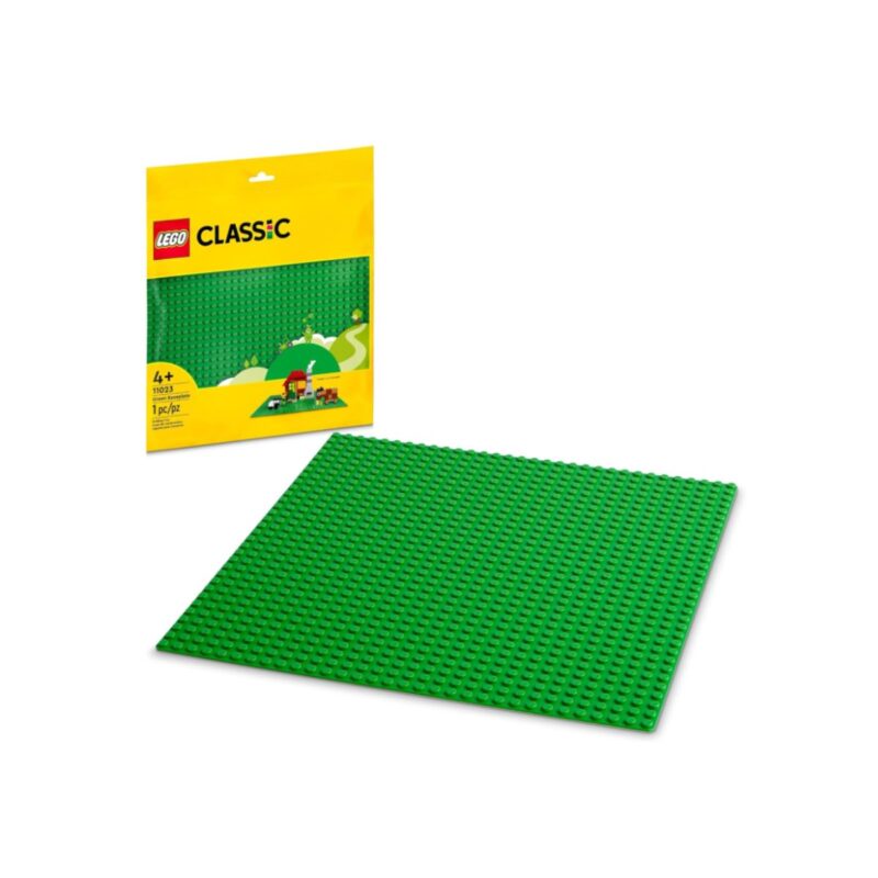 Lego green baseplate in bright green for creative building