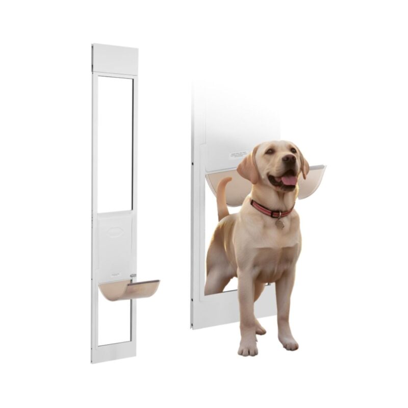 VEVOR adjustable aluminum dog door for medium-sized dogs on sliding glass door