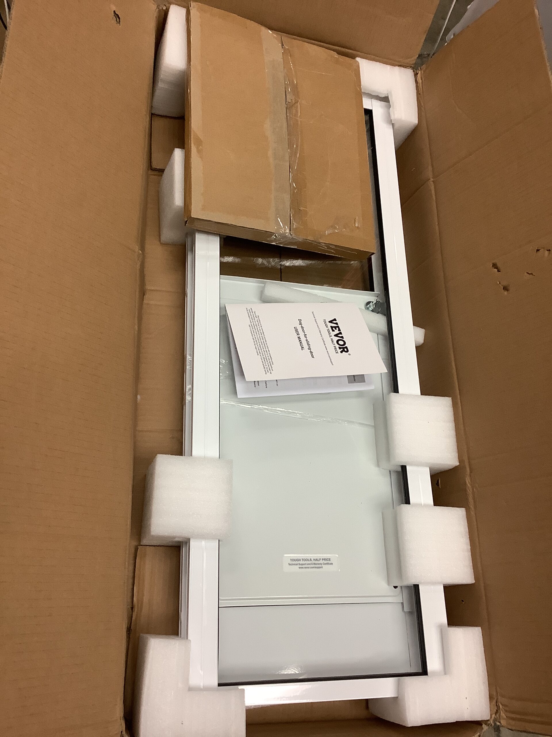 VEVOR adjustable aluminum dog door for medium-sized dogs on sliding glass door