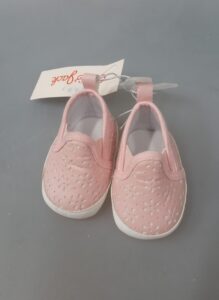 Cat Jack baby girls slip-on sneakers in pink with eyelet design
