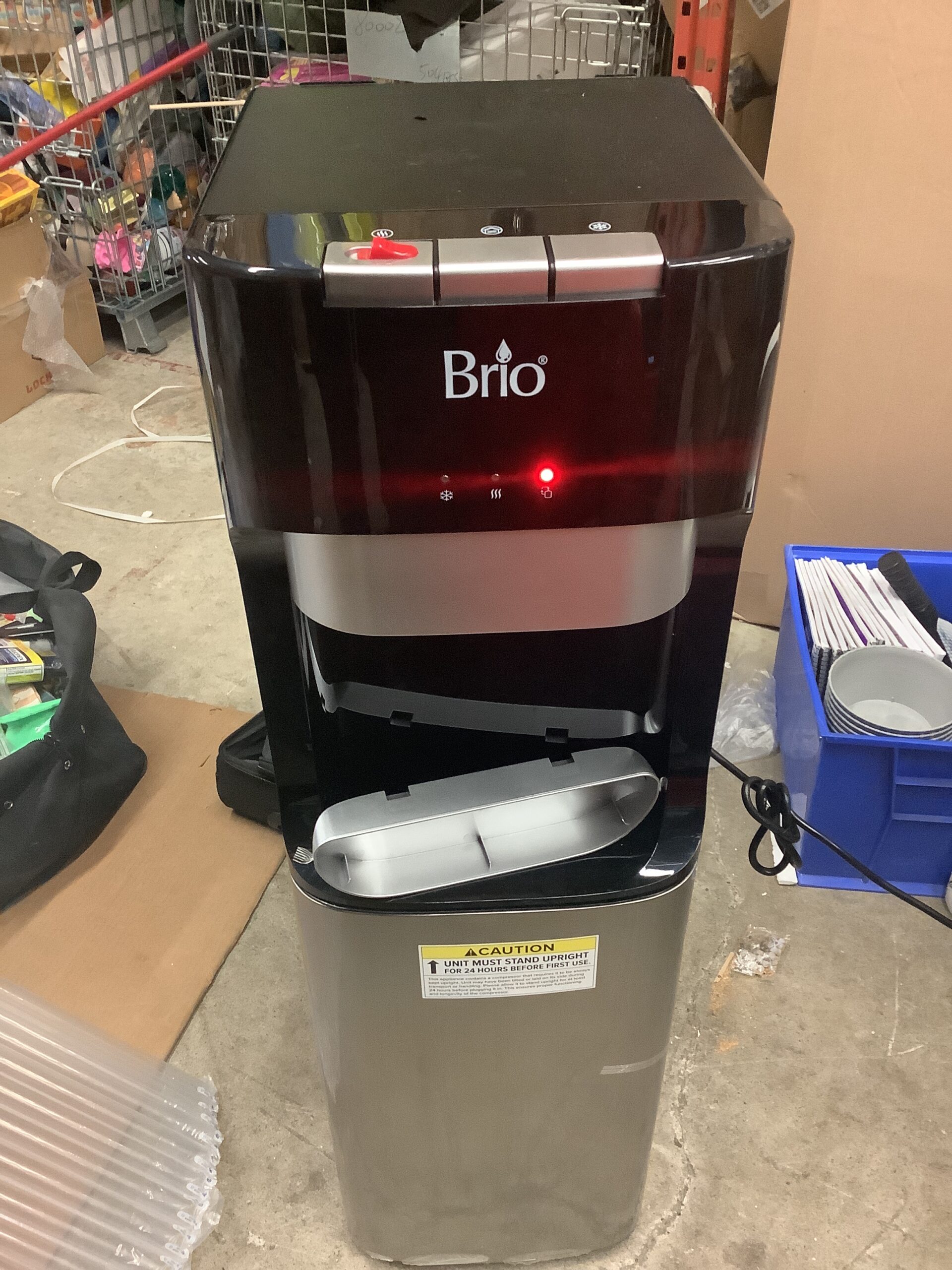 Brio bottom loading water cooler with hot, cold and room temperature in sleek design