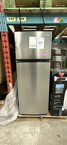 Vissani top freezer refrigerator in stainless steel finish