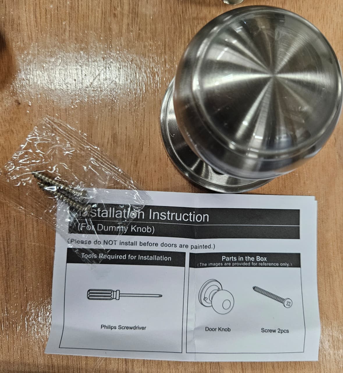 Gobrico dummy door handles in satin nickel finish for interior doors