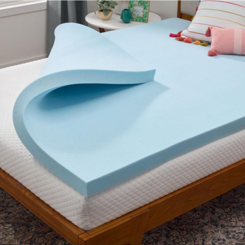 Linenspa memory foam mattress topper in plush gel-infused design