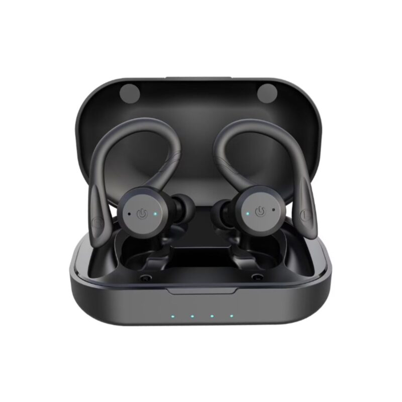 Muzili true wireless earbuds in black with charging case