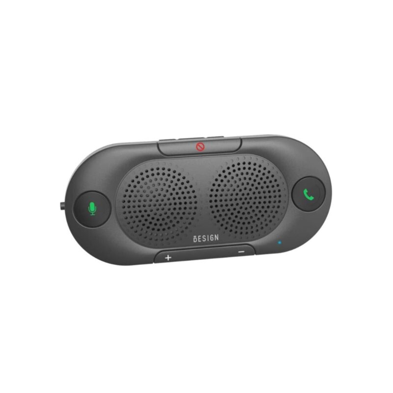 Besign bluetooth speakerphone in sleek black with visor clip