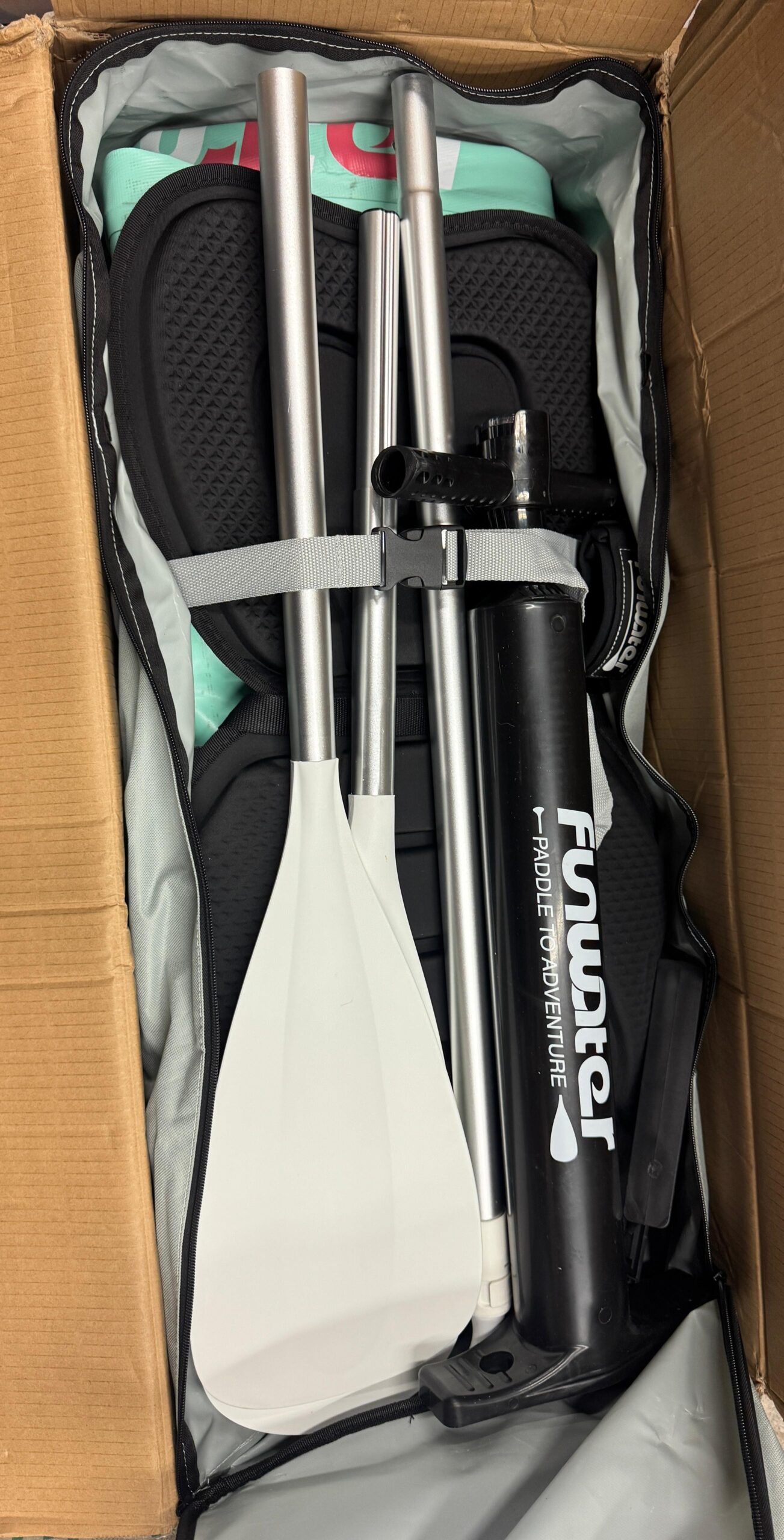 Funwater inflatable paddle board in durable military grade PVC