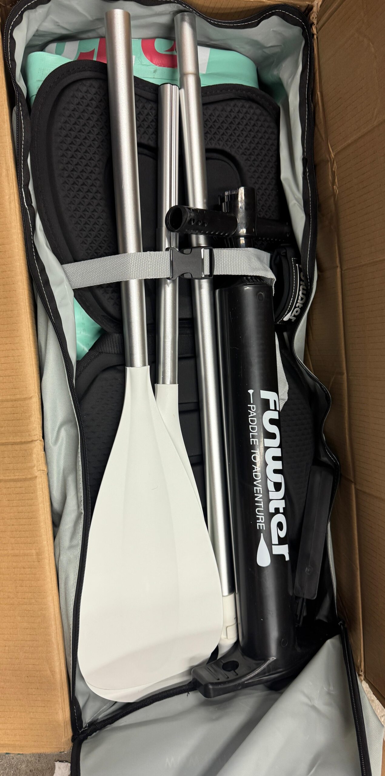 Funwater inflatable paddle board in durable military grade PVC