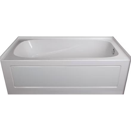 Mirolin acrylic alcove bathtub in white with right hand drain