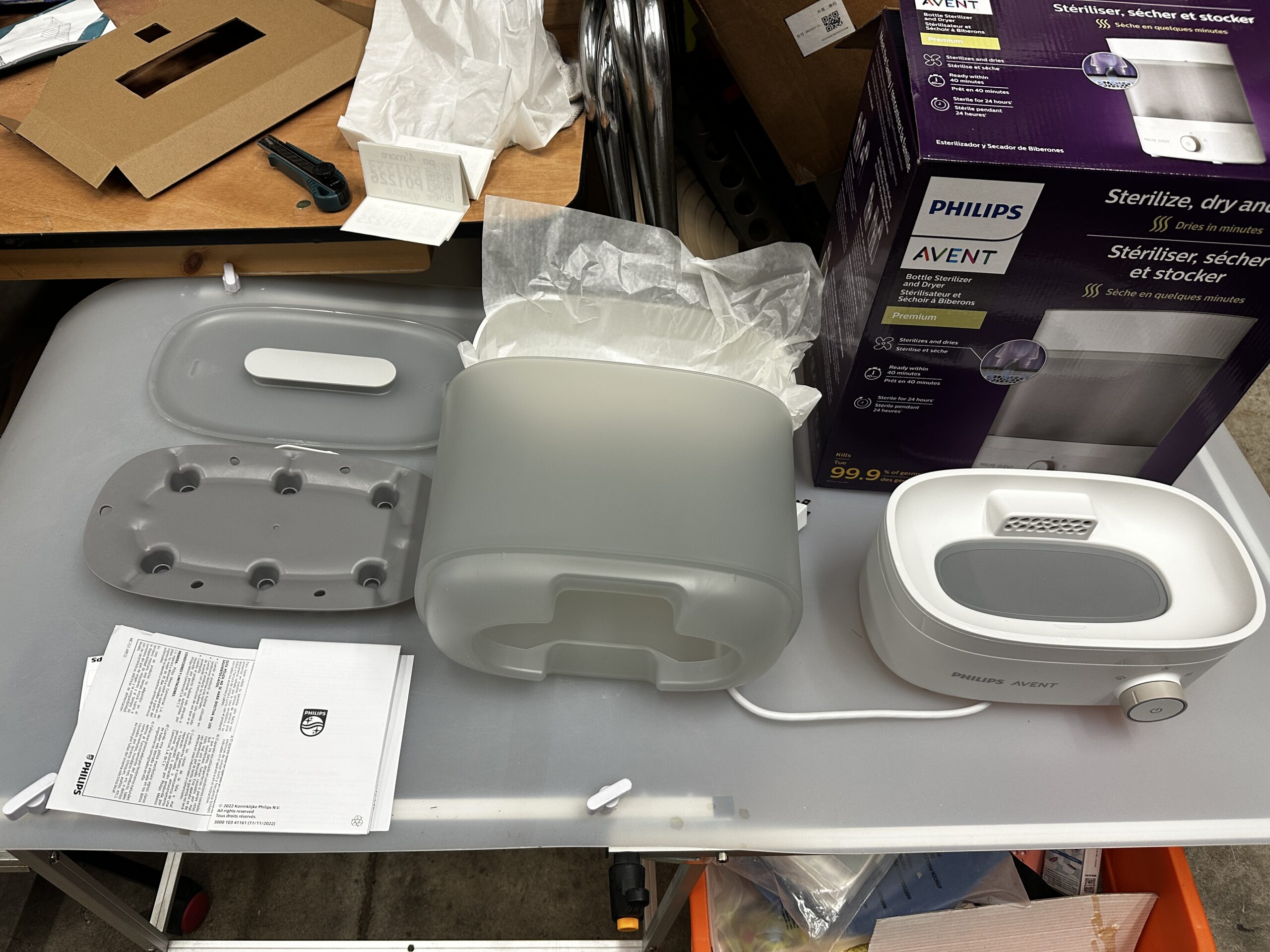 Philips electric steam sterilizer in sleek white finish