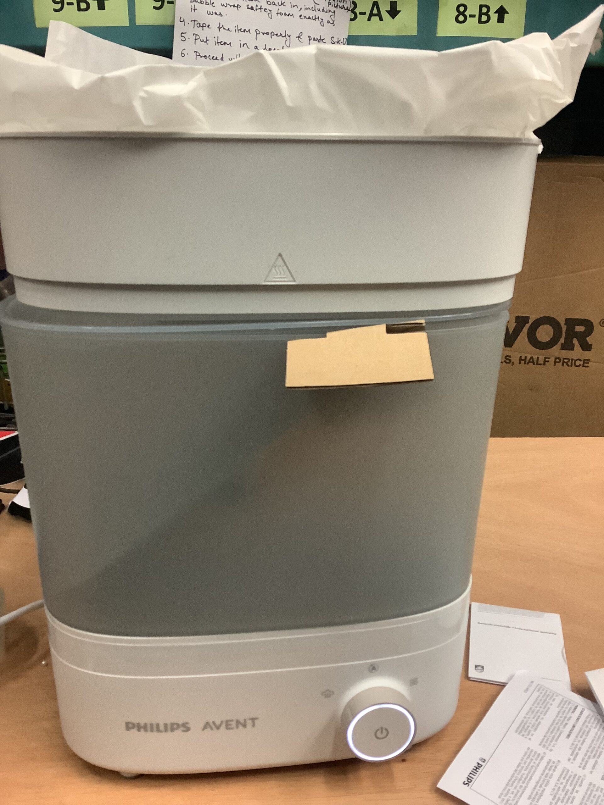 Philips electric steam sterilizer in sleek white finish