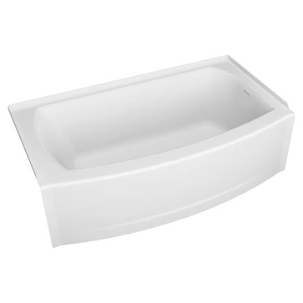 American Standard integral apron bathtub in white with curved design