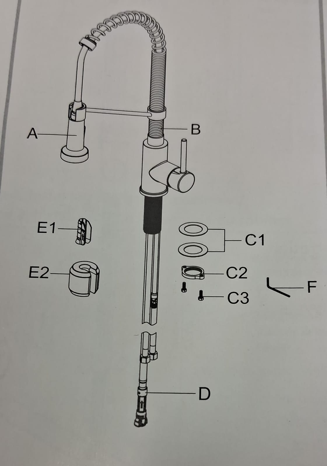 Kraus commercial pull down faucet in spot-free stainless steel finish
