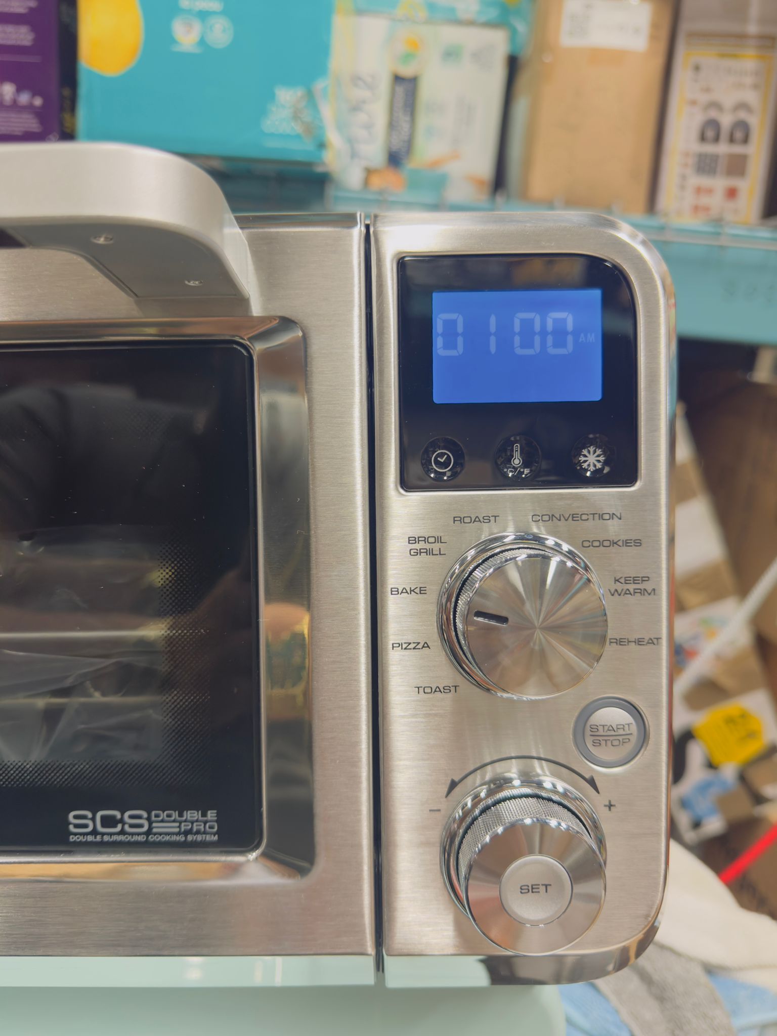 Delonghi convection toaster oven in sleek silver finish