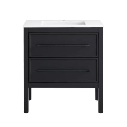 Home Decorators freestanding bath vanity in black finish with marble top