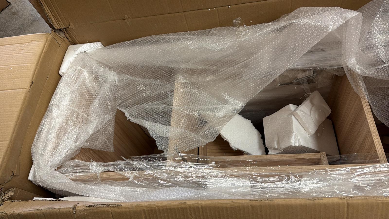 JADE bathroom vanity in light oak finish in a stylish setting