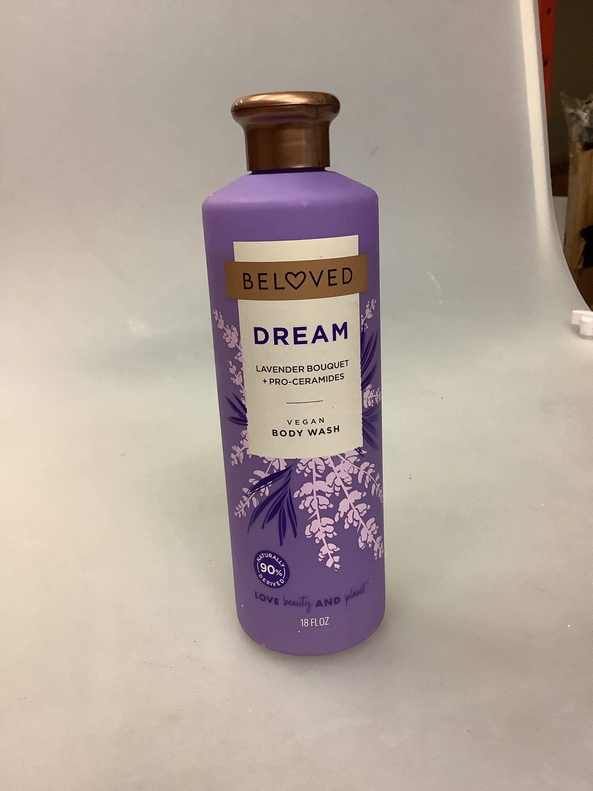 Beloved vegan body wash with lavender bouquet scent