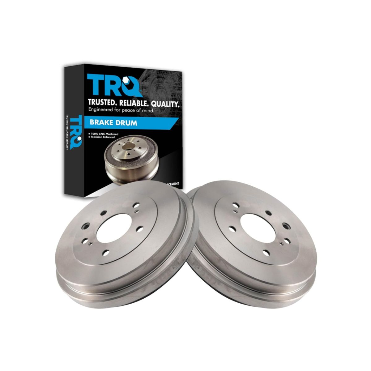Rear brake drum pair - TRQ Driver & Passenger Sides TRQ rear brake drum pair in driver and passenger sides
