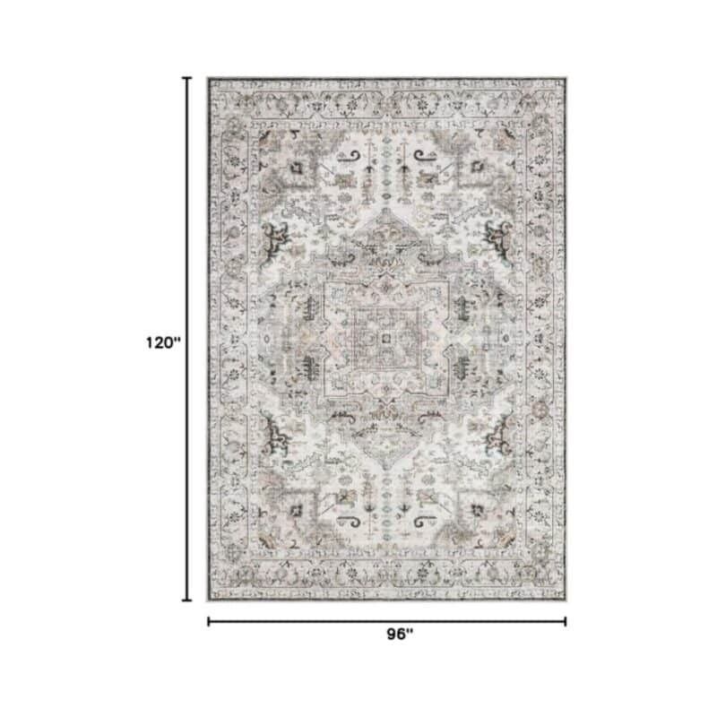 xilixili area rugs 8x10 in brown and ivory vintage design with anti-slip backing