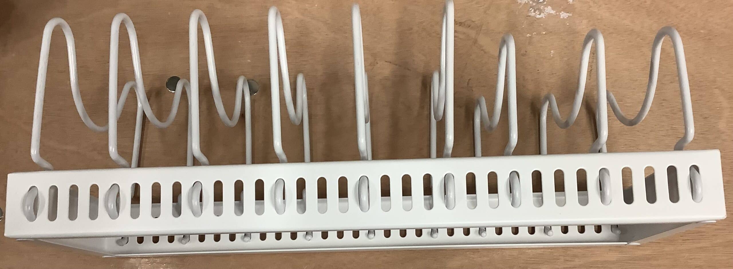 Brightroom metal lid and pan organizer in white for kitchen storage