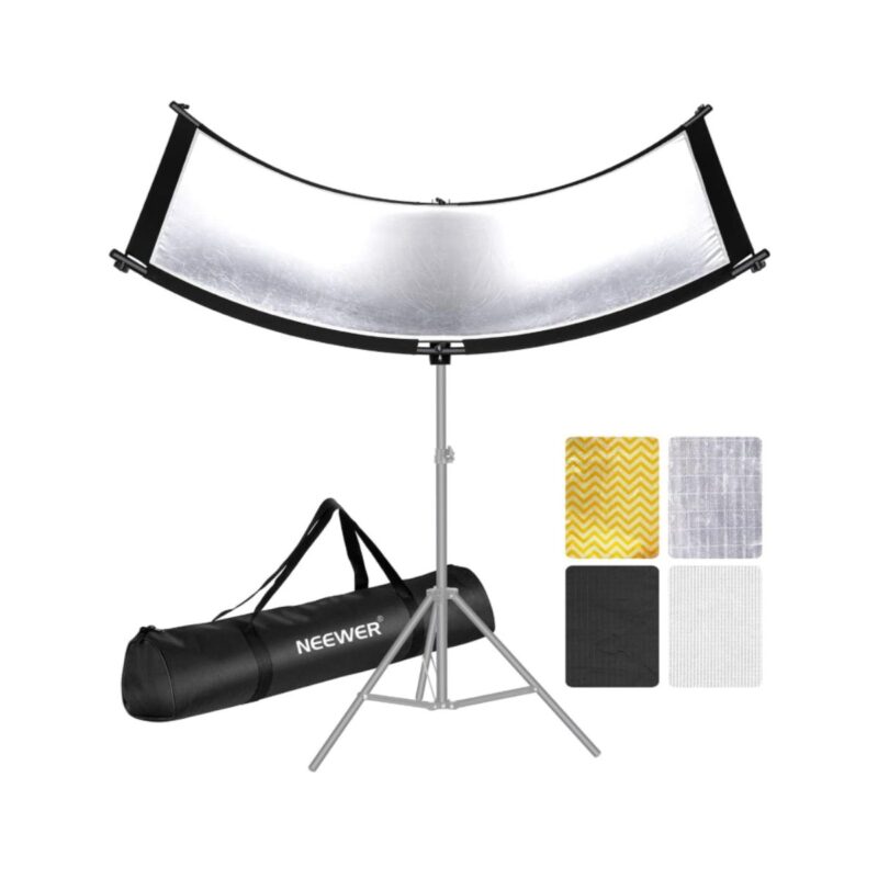 Neewer clamshell reflector diffuser in black white gold silver colours