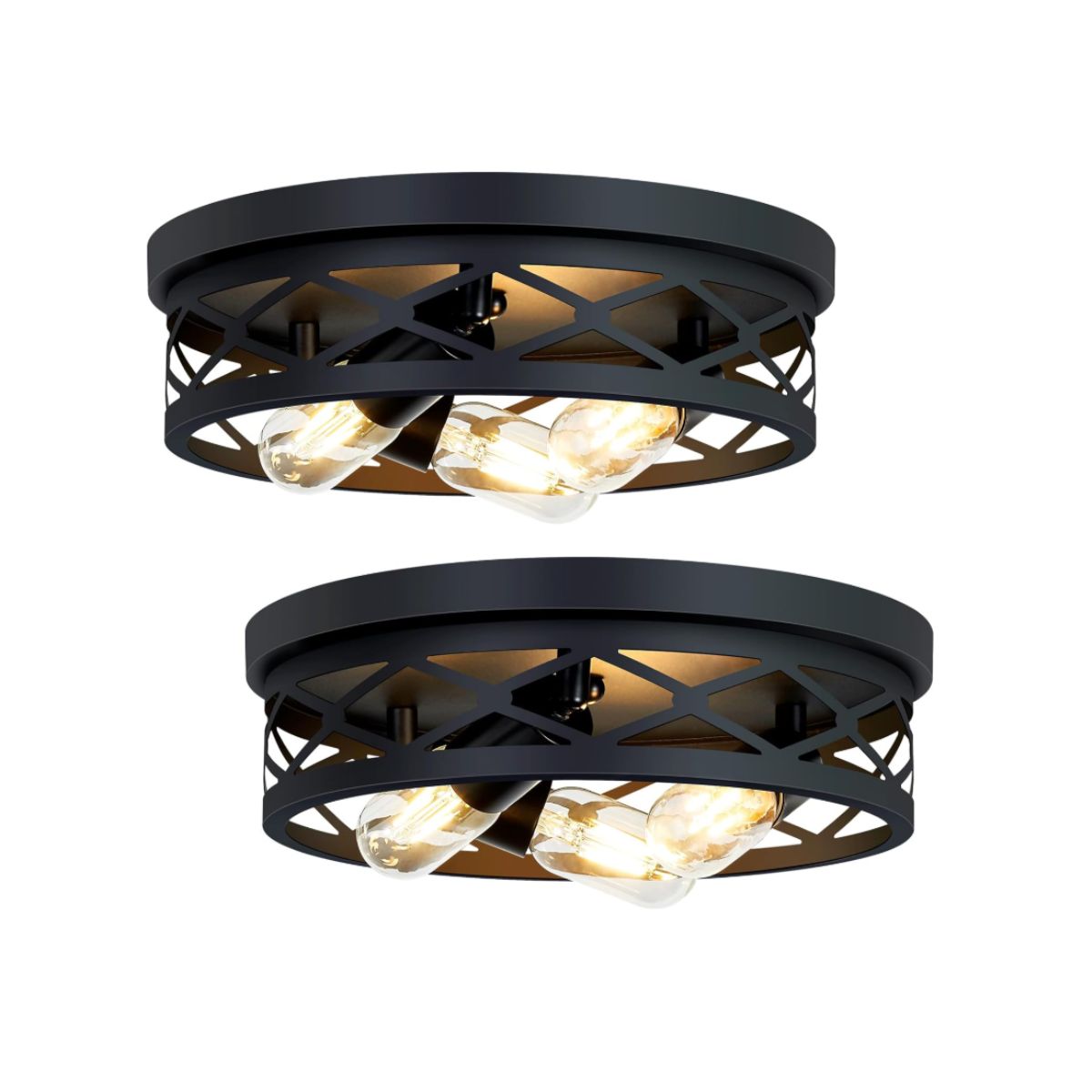 Flush Mount Light Fixture - XPEHK Matte Black XPEHK flush mount light fixture in matte black finish for kitchen and hallway