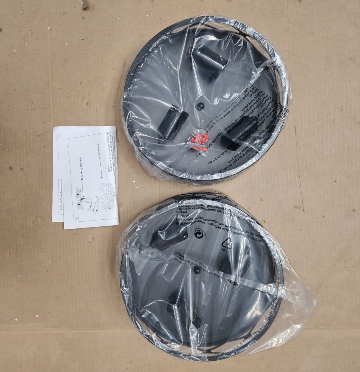 XPEHK flush mount light fixture in matte black finish for kitchen and hallway