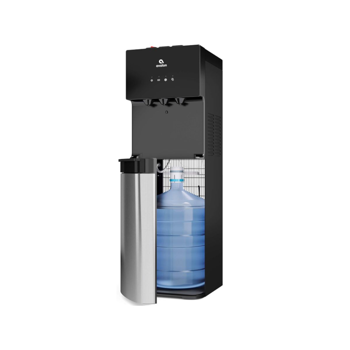 Bottom Loading Water Cooler - Avalon Black & Stainless Steel Avalon bottom loading water cooler in black and stainless steel finish