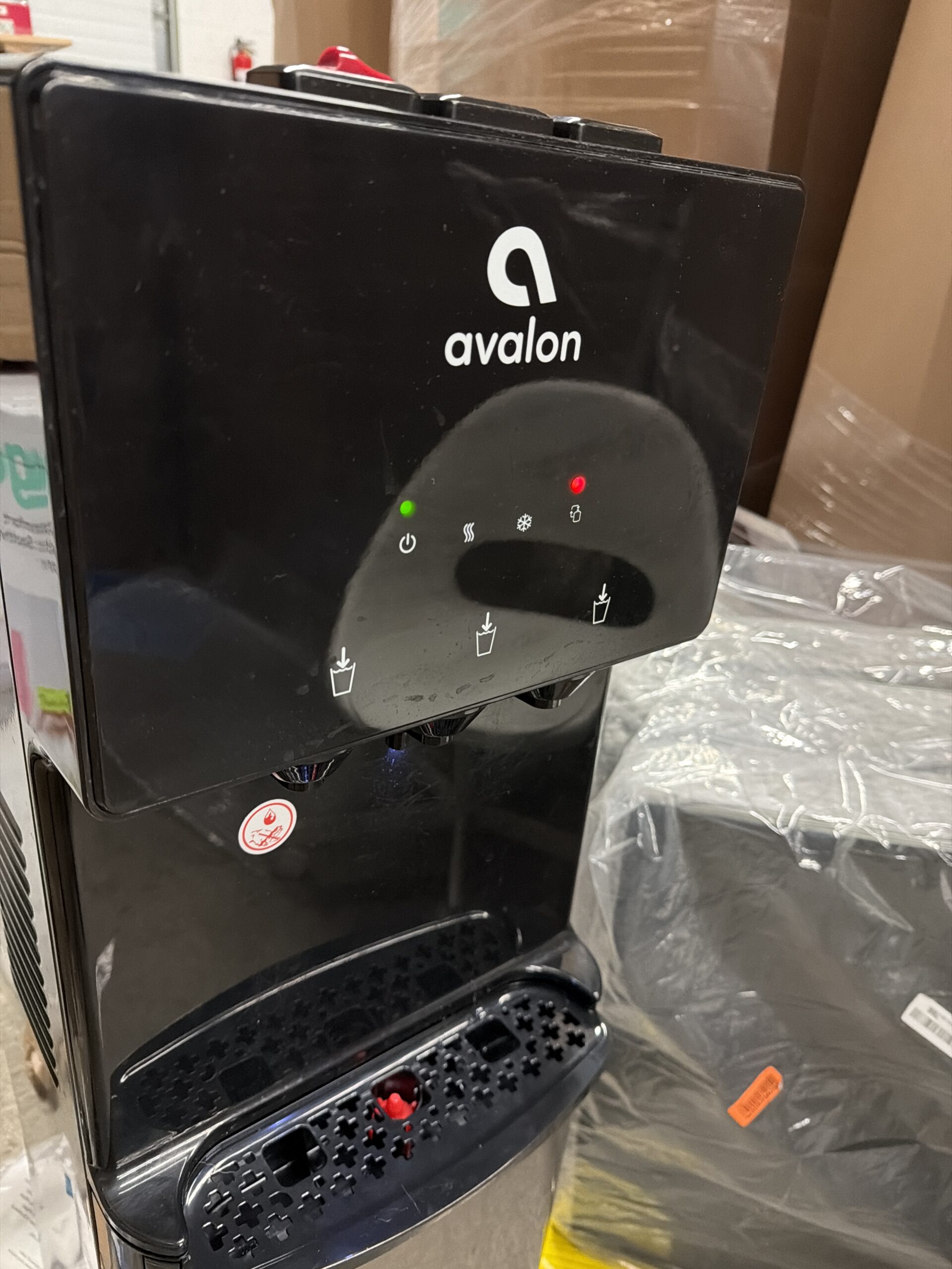 Avalon bottom loading water cooler in black and stainless steel finish