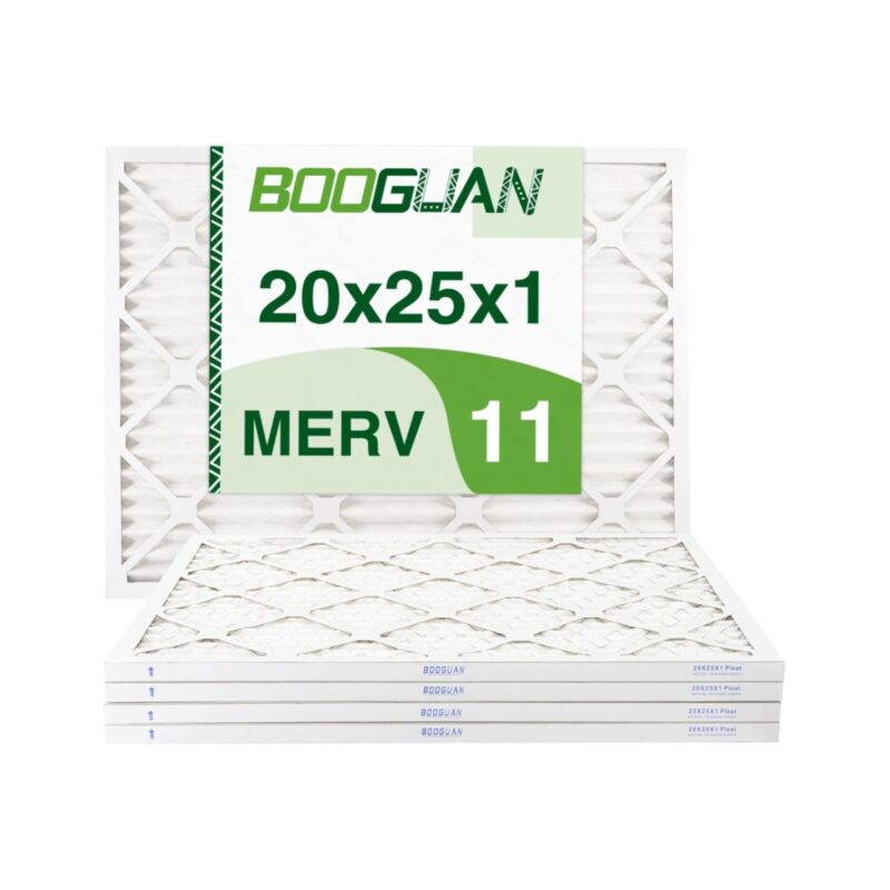 BOOGUAN 20x25x1 air filter with MERV 11 rating for HVAC and furnace use