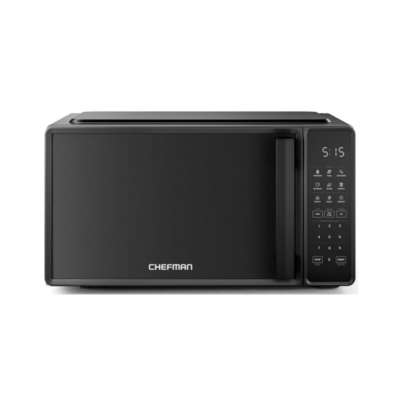 Chefman Countertop Microwave Oven 0.7 Cu. Ft. in black, perfect for your kitchen