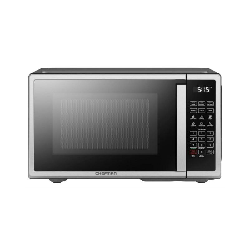 Chefman countertop microwave oven 0.7 cu. ft. stainless steel with digital controls