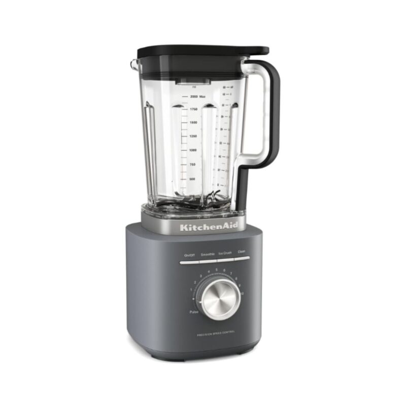 KitchenAid Pure Power Blender in matte charcoal grey on a kitchen counter