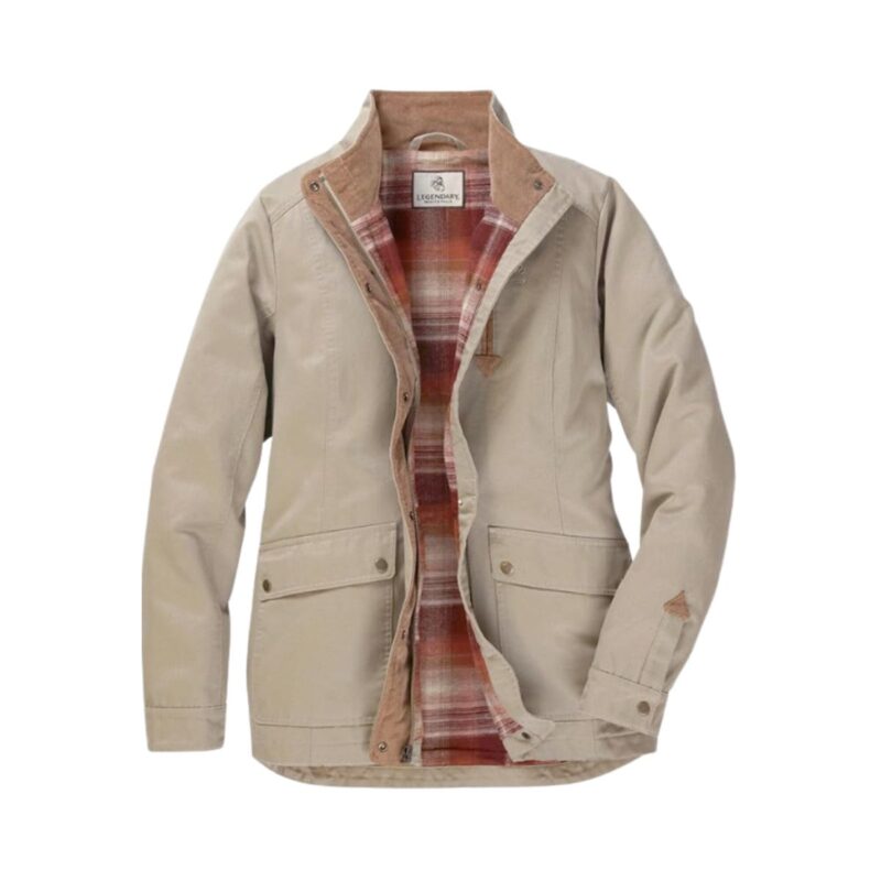 Legendary Whitetails womens shirt jacket with long sleeves and flannel lining in tarmac