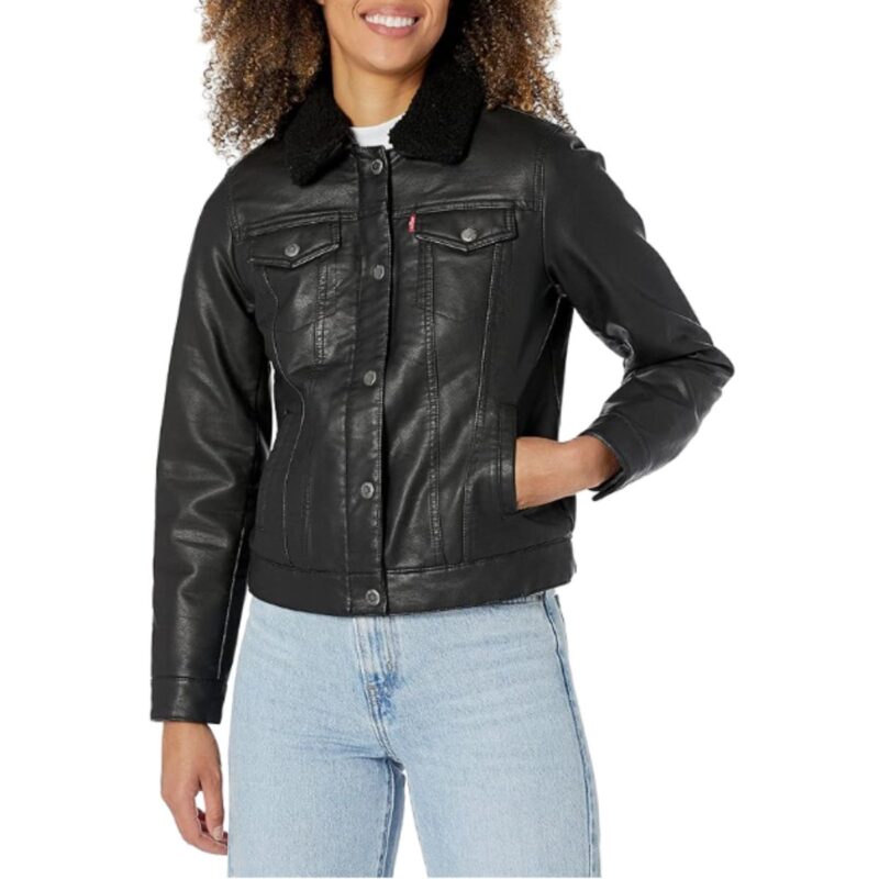 Levi's Women's Original Sherpa Trucker Jacket in black, warm and stylish