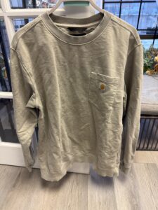 Carhartt Men's Relaxed Fit Midweight Garment Dye French Terry Crewneck Sweatshirt in greige