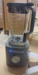 KitchenAid Pure Power Blender in matte charcoal grey on a kitchen counter