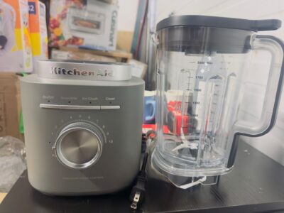 KitchenAid Pure Power Blender in matte charcoal grey on a kitchen counter