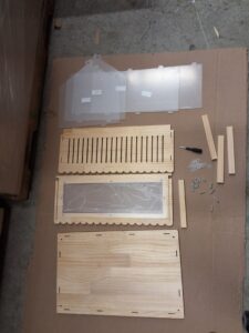 LURIVA 24 inch transparent hamster cage with wooden frame and clear acrylic panels