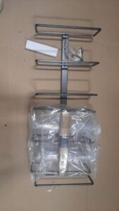 Wall Series Center Frame wall mount wine bottle rack by The Rack Co. holds 9 bottles and includes a free corkscrew opener