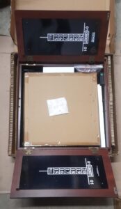 VEVOR dartboard and cabinet set with LED light and steel tip darts