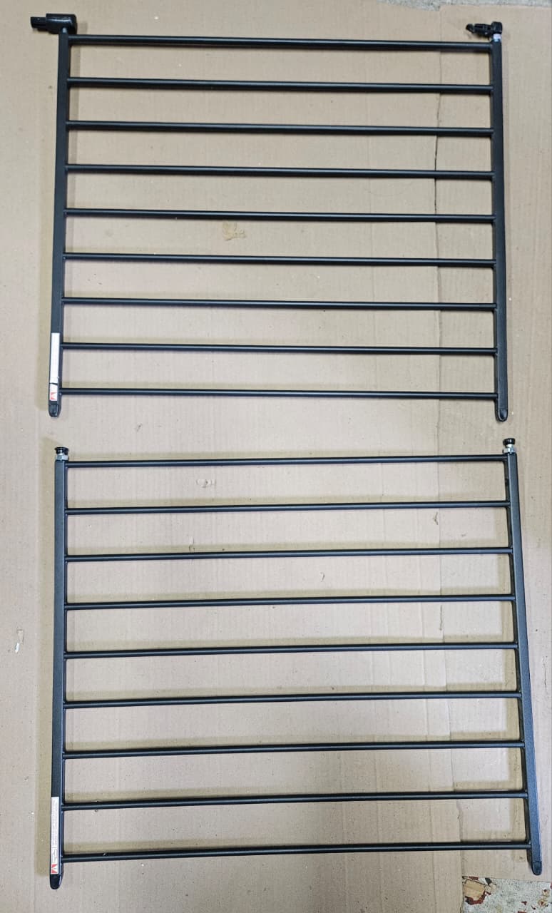 Munchkin push to close baby gate in dark grey for stairs and doors safety