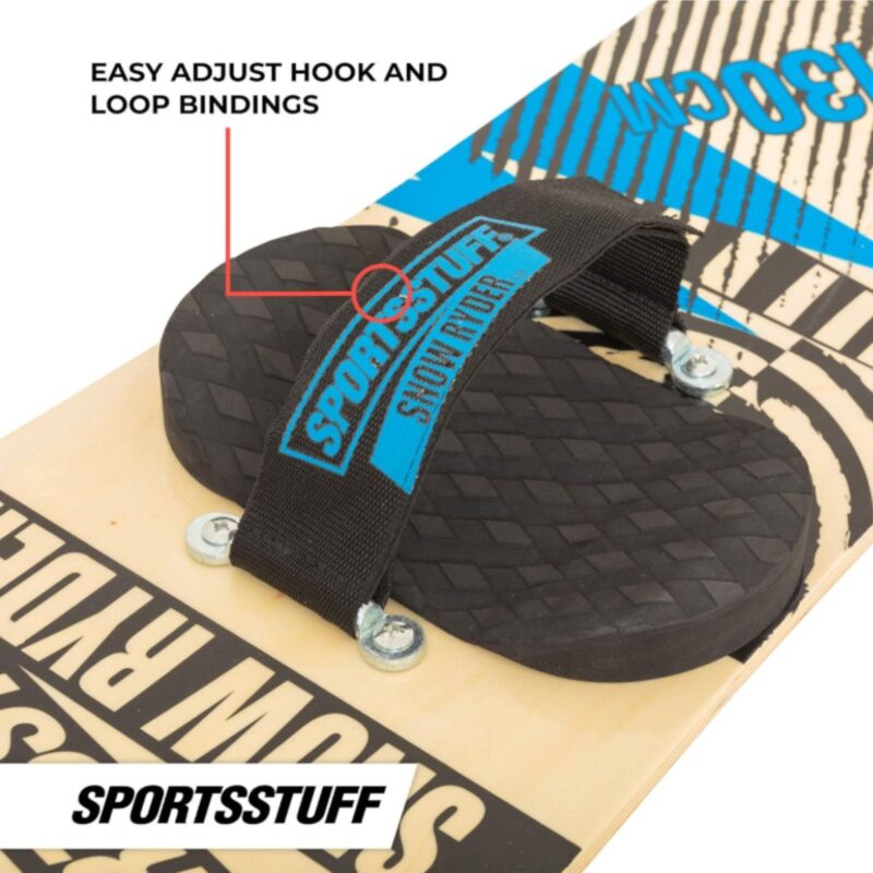 SportsStuff beginners snowboard in blue with hardwood construction and easy adjustment