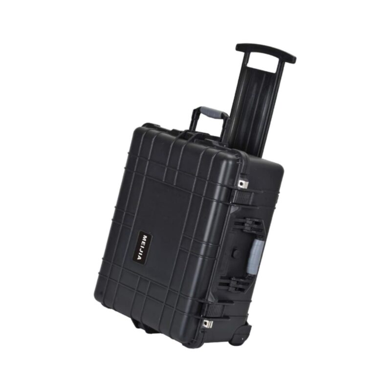 MEIJIA waterproof rolling hard camera case in elegant black with retractable handle