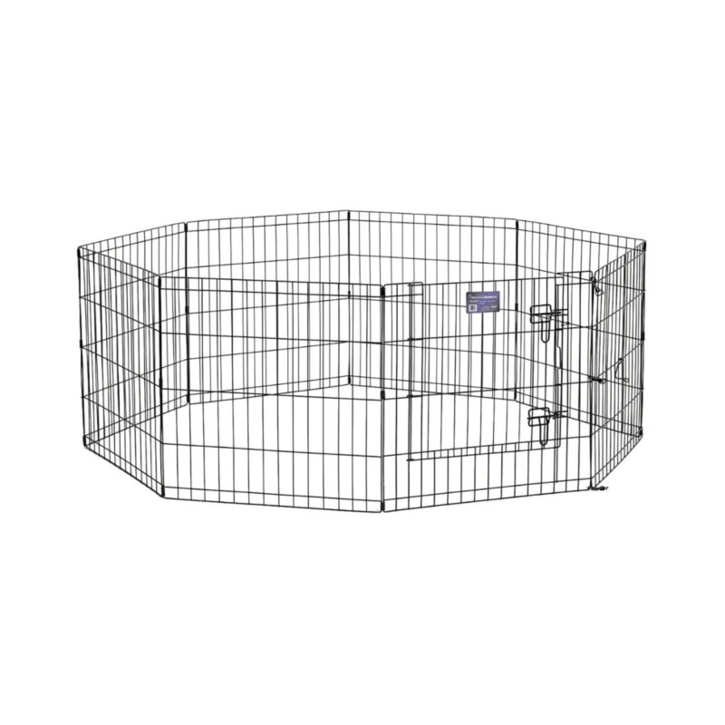 MidWest foldable metal dog exercise pen in black with door