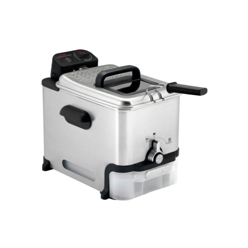T-Fal deep fryer in stainless steel with oil filtration system