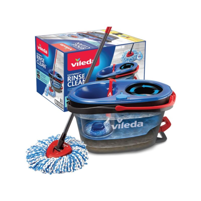 Vileda rinseclean spin mop in hands-free wringing bucket system